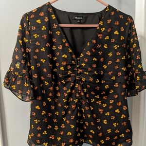Madewell silk floral blouse EUC